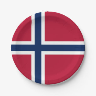 Assiettes En Carton Drapeau de la Norvège