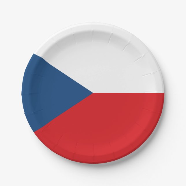 Assiettes En Carton Drapeau de la République tchèque (Devant)