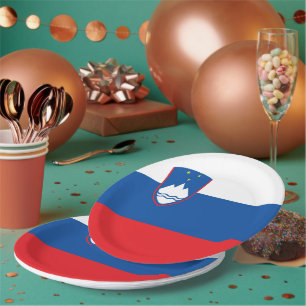Assiettes En Carton Drapeau de la Slovénie