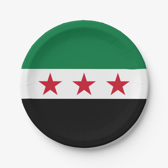 Assiettes En Carton Drapeau de la Syrie (Devant)