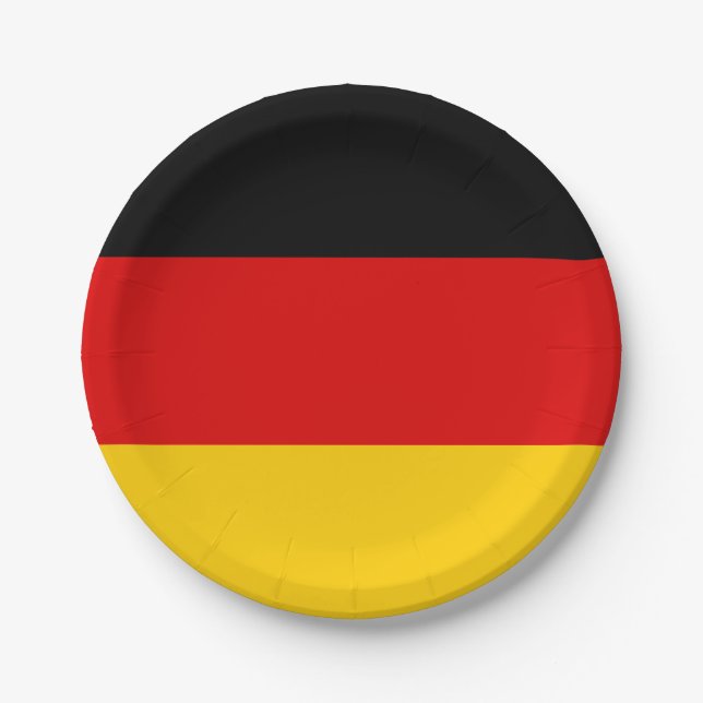 Assiettes En Carton Drapeau de l'Allemagne Plaques de papier (Devant)