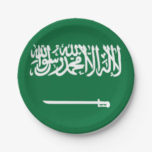 Assiettes En Carton Drapeau de l'Arabie Saoudite