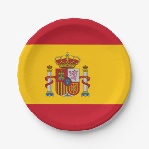 Assiettes En Carton Drapeau de l'Espagne Plaques de papier