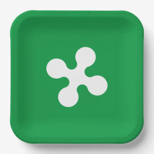 Assiettes En Carton Drapeau de Lombardie (Italie)