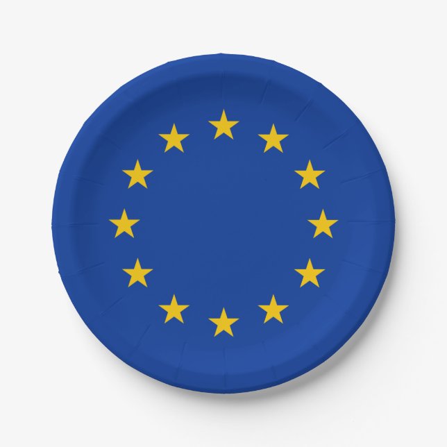 Assiettes En Carton Drapeau de l'Union européenne (Devant)