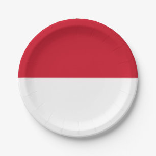Assiettes En Carton Drapeau de Monaco