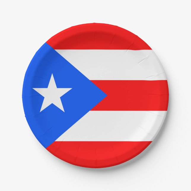 Assiettes En Carton Drapeau de Porto Rico (Devant)