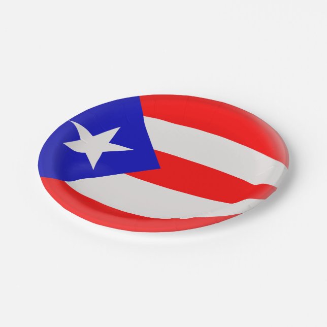 Assiettes En Carton Drapeau de Portoricain de Porto Rico (Angle)