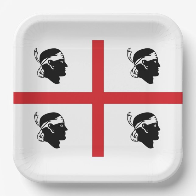 Assiettes En Carton Drapeau de Sardegna (Italie) (Recto)