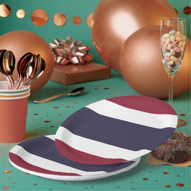 Assiettes En Carton Drapeau de Thaïlande (Multi)