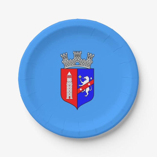 Assiettes En Carton Drapeau de Tirana, Plaques de papier d'Albanie (Devant)
