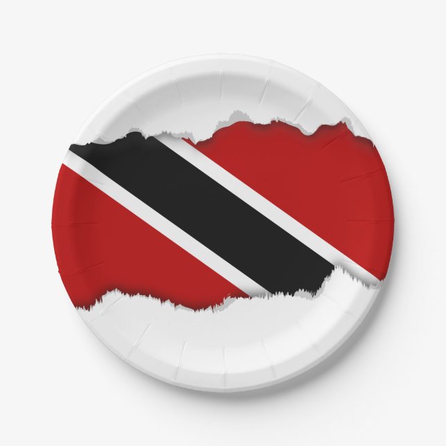 Assiettes En Carton Drapeau de Trinité-et-Tobago (Devant)