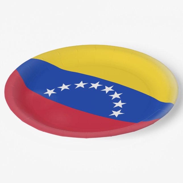 Assiettes En Carton Drapeau de Vénézuélien du Venezuela (Angle)