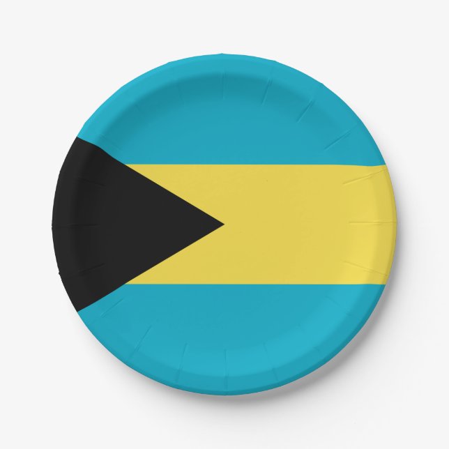 Assiettes En Carton Drapeau des Bahamas (Devant)