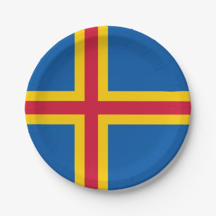 Assiettes En Carton Drapeau des îles Åland patriotiques