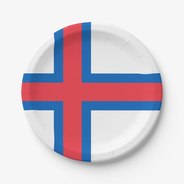 Assiettes En Carton Drapeau des îles Féroé (Devant)