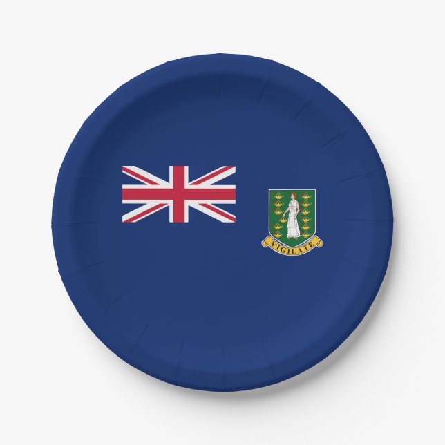 Assiettes En Carton Drapeau des îles Vierges britanniques (Devant)