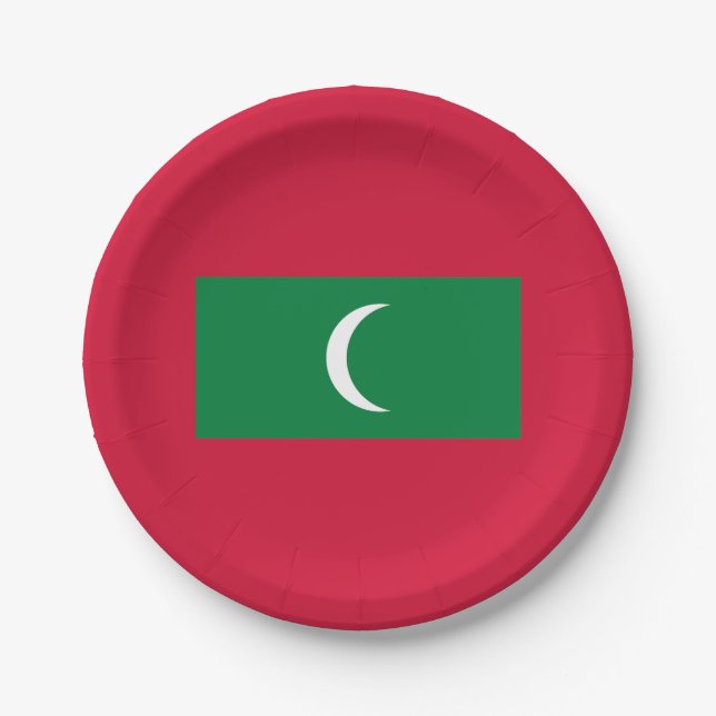 Assiettes En Carton Drapeau des Maldives (Devant)