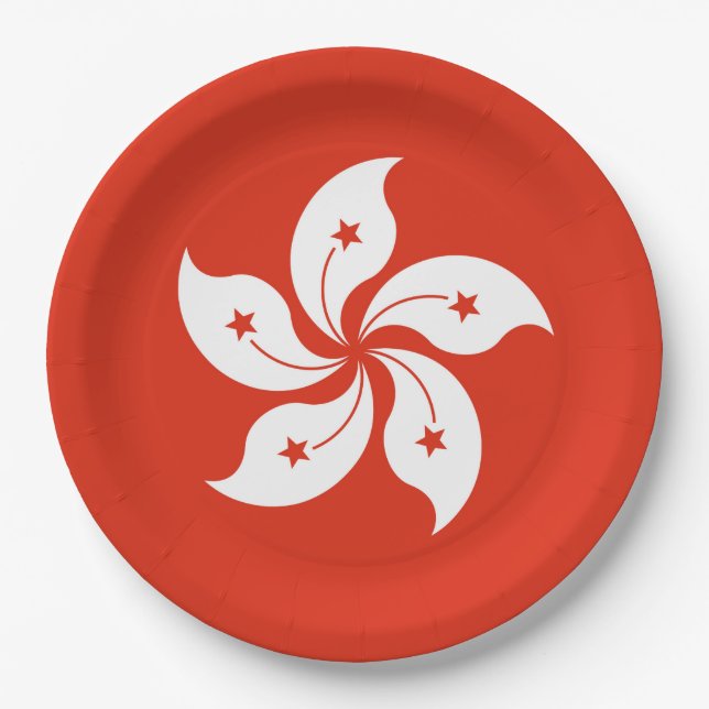 Assiettes En Carton Drapeau des plaques de papier de Hong Kong (Devant)