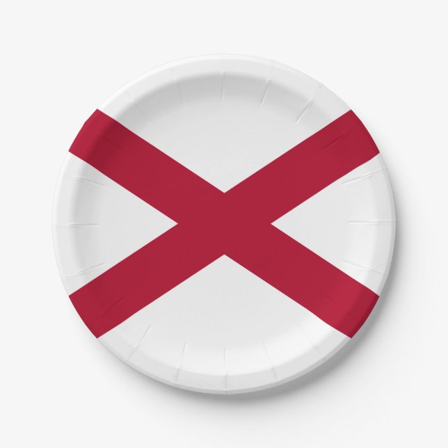 Assiettes En Carton Drapeau d'État de l'Alabama (Devant)