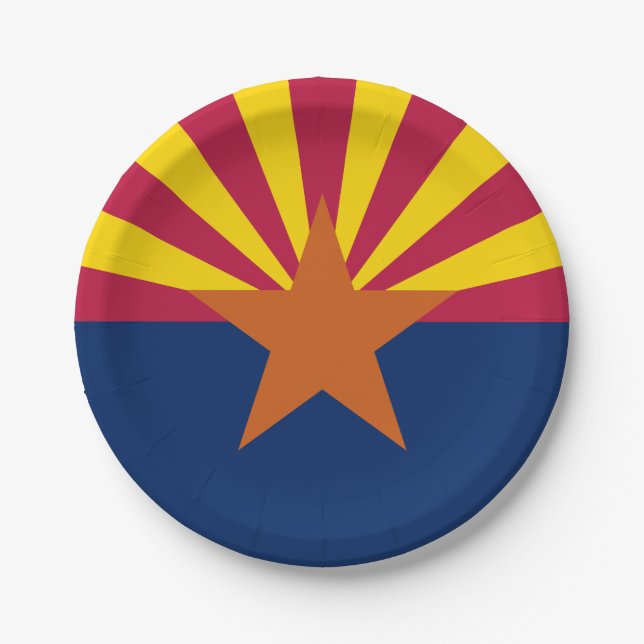 Assiettes En Carton Drapeau d'État de l'Arizona (Devant)