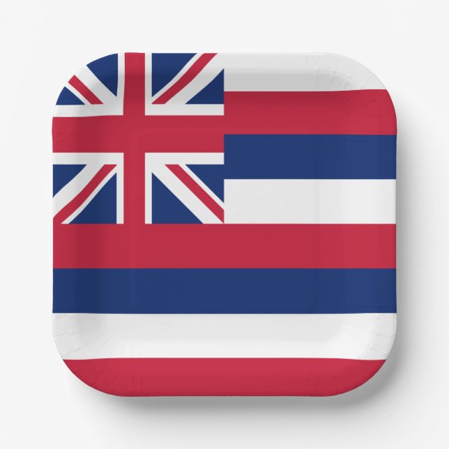 Assiettes En Carton Drapeau d'État d'Hawaii (Recto)