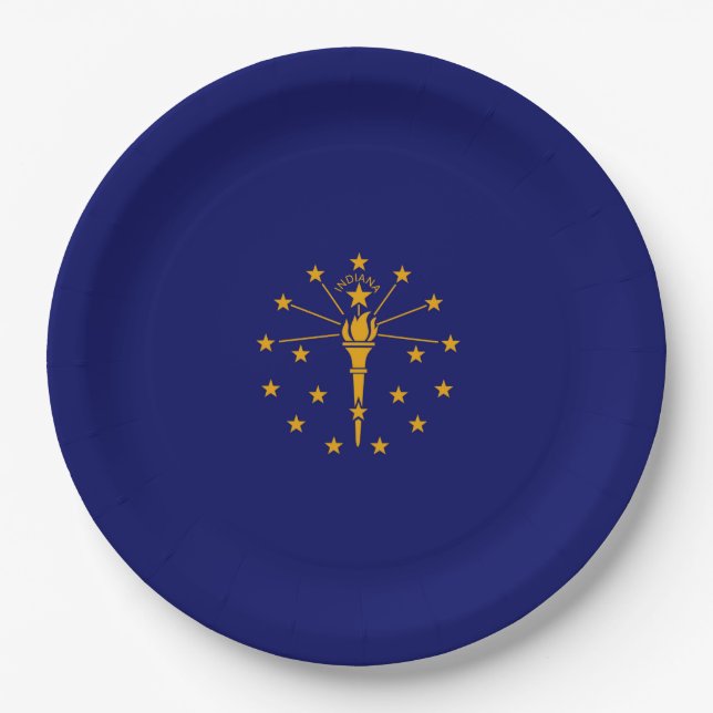 Assiettes En Carton Drapeau d'état Indiana (Devant)
