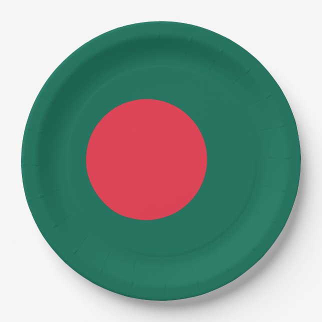 Assiettes En Carton Drapeau du Bangladesh (Bangladesh) (Devant)
