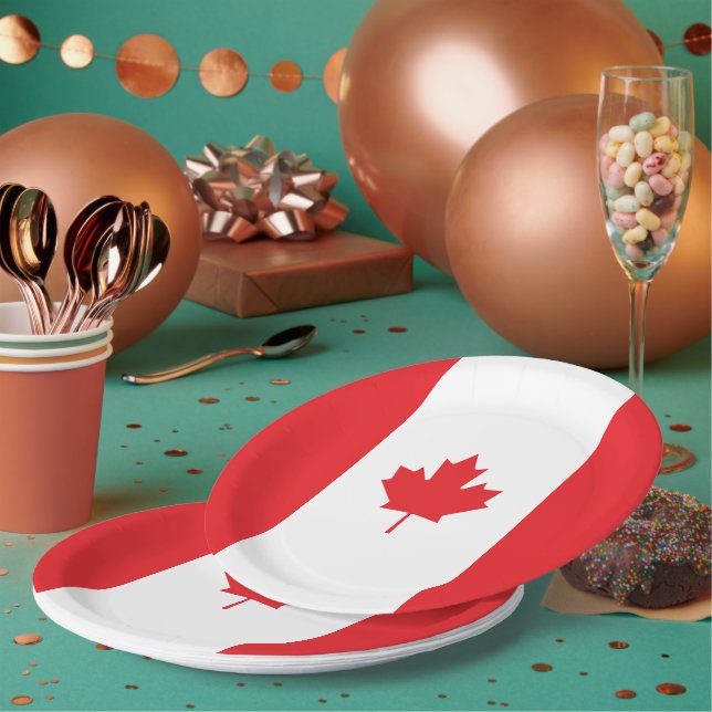 Assiettes En Carton Drapeau du Canada (Multi)