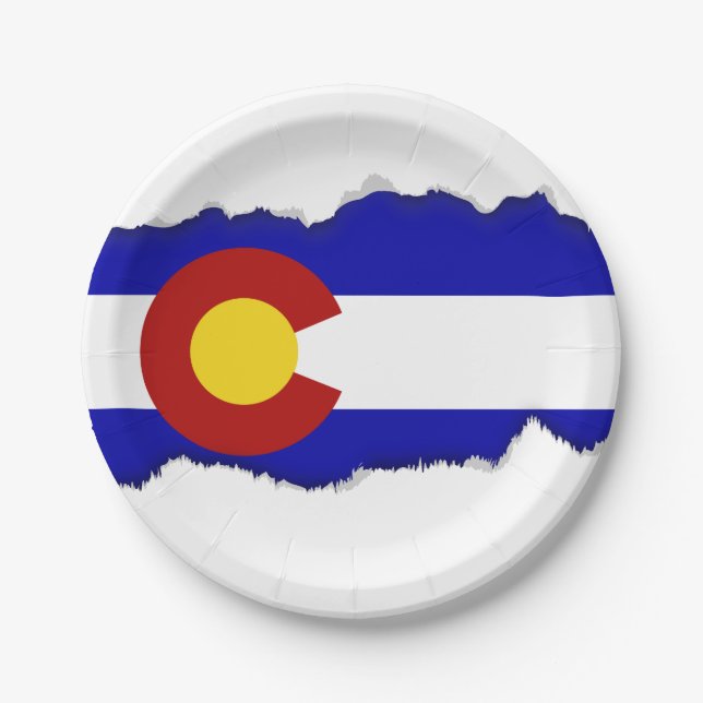 Assiettes En Carton Drapeau du Colorado (Devant)