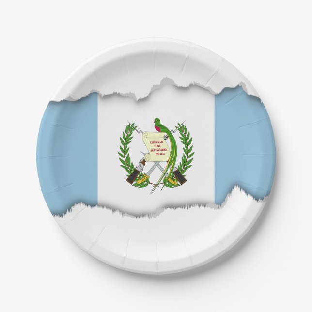 Assiettes En Carton Drapeau du Guatamala (Devant)