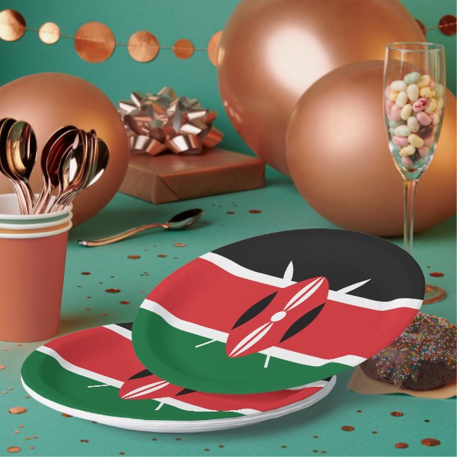 Assiettes En Carton Drapeau du Kenya (Multi)