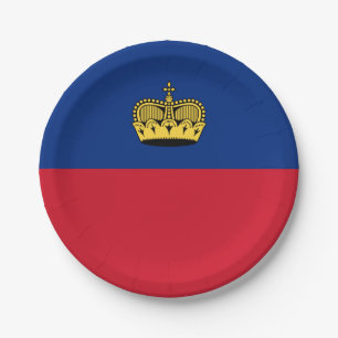 Assiettes En Carton Drapeau du Liechtenstein