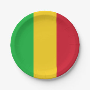 Assiettes En Carton Drapeau du Mali