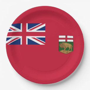 Assiettes En Carton Drapeau du Manitoba