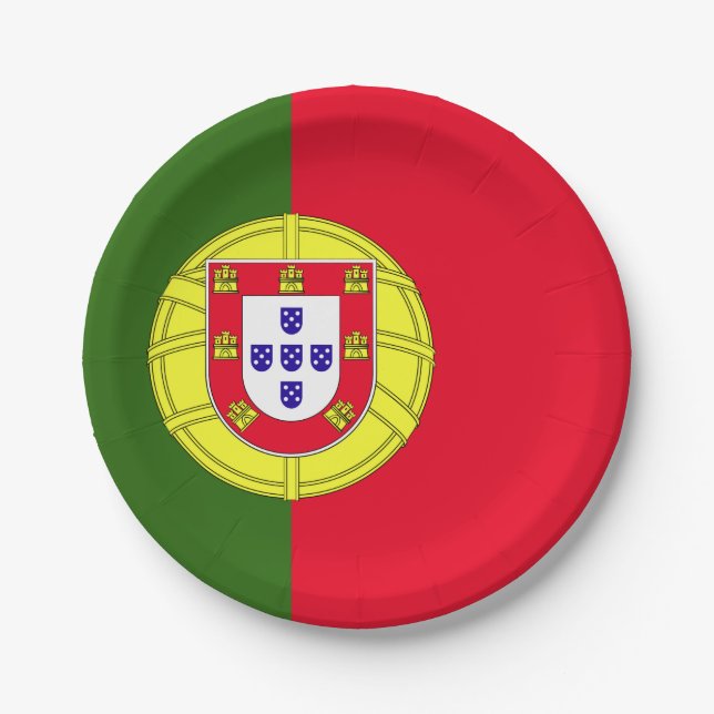 Assiettes En Carton Drapeau du Portugal (Devant)