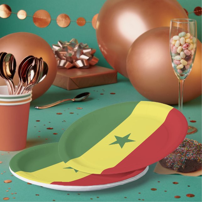 Assiettes En Carton Drapeau du Sénégal (Multi)
