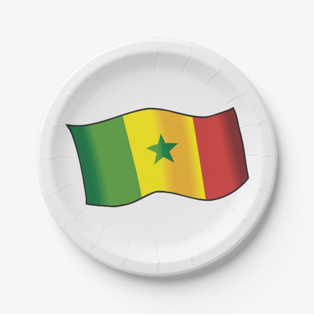 Assiettes En Carton Drapeau du Sénégal (Devant)