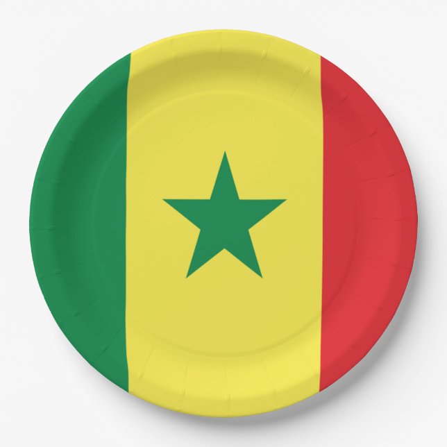 Assiettes En Carton drapeau du Sénégal (Devant)