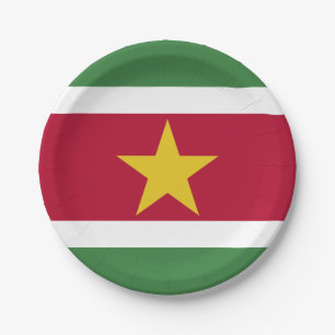 Assiettes En Carton Drapeau du Suriname