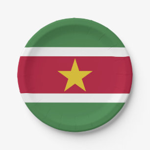 Assiettes En Carton Drapeau du Suriname