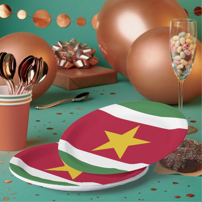 Assiettes En Carton drapeau du Suriname (Multi)