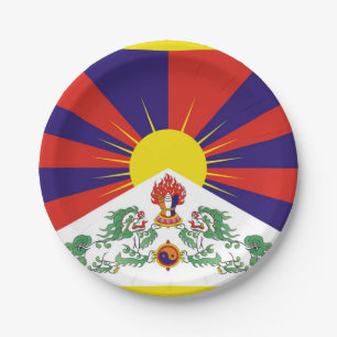 Assiettes En Carton Drapeau du Tibet libre