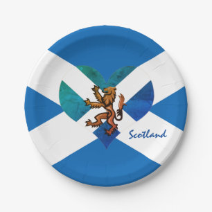 Assiettes En Carton Drapeau écossais & Lion Heart, fête écossaise/spor