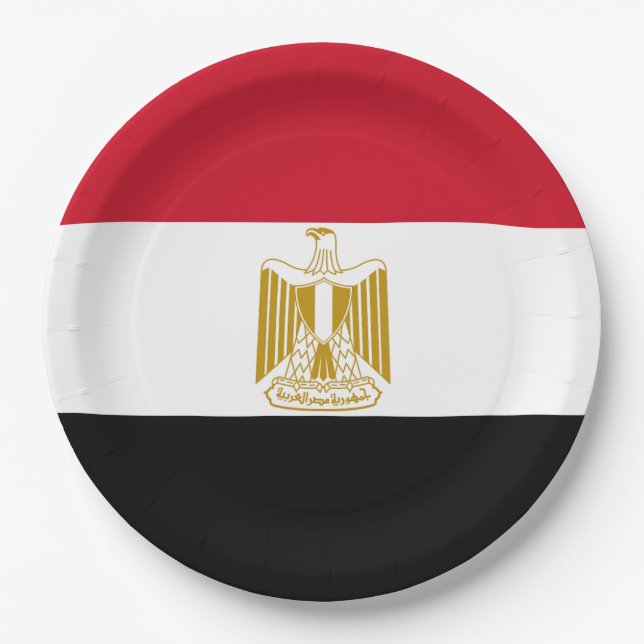 Assiettes En Carton Drapeau Égypte (Devant)