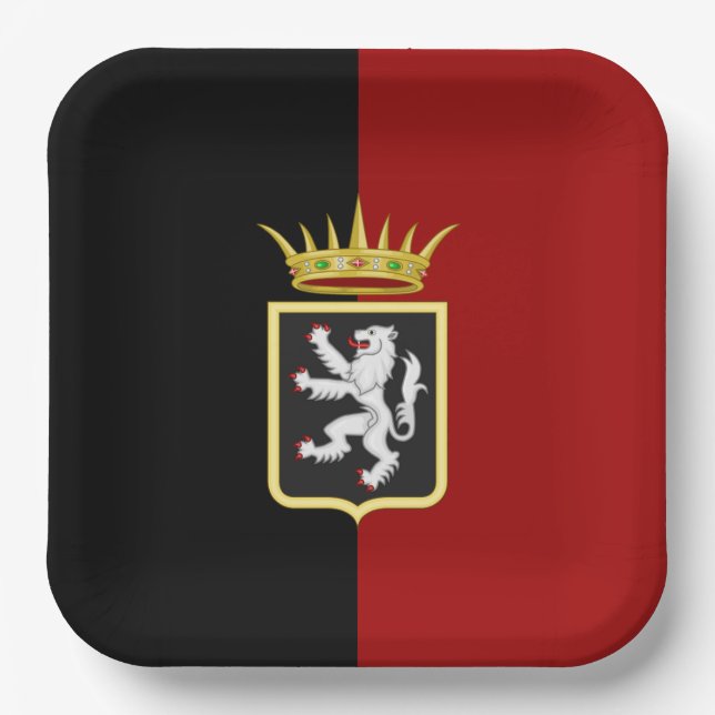 Assiettes En Carton Drapeau et armoiries de Valle d'Aosta (Italie) (Recto)