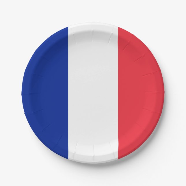 Assiettes En Carton Drapeau français (Devant)
