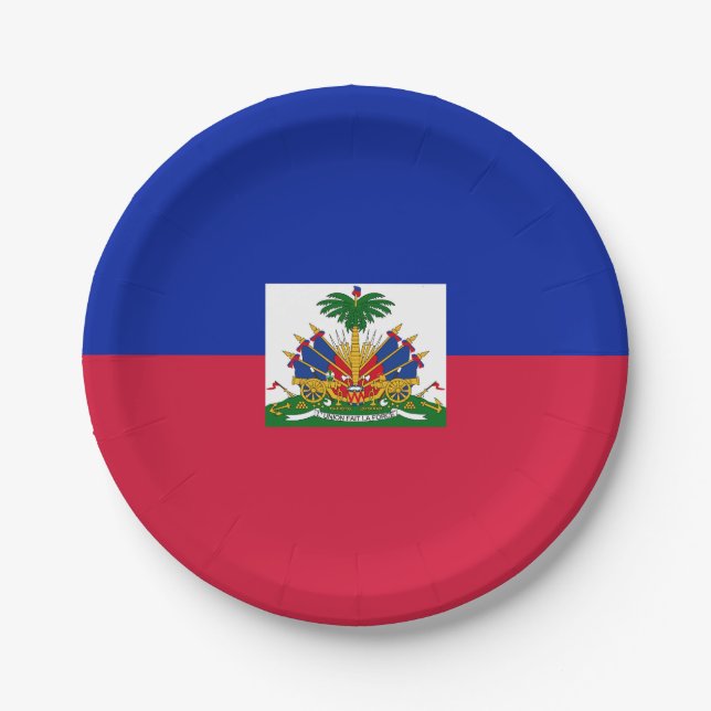 Assiettes En Carton Drapeau Haïti (Devant)