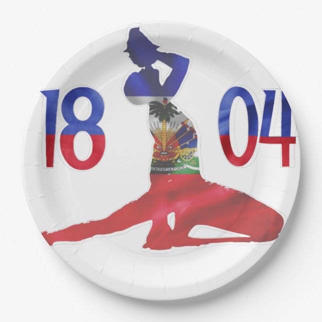 Assiettes En Carton Drapeau haïtien 1804 Neg Mawon | Indépendance haït (Devant)