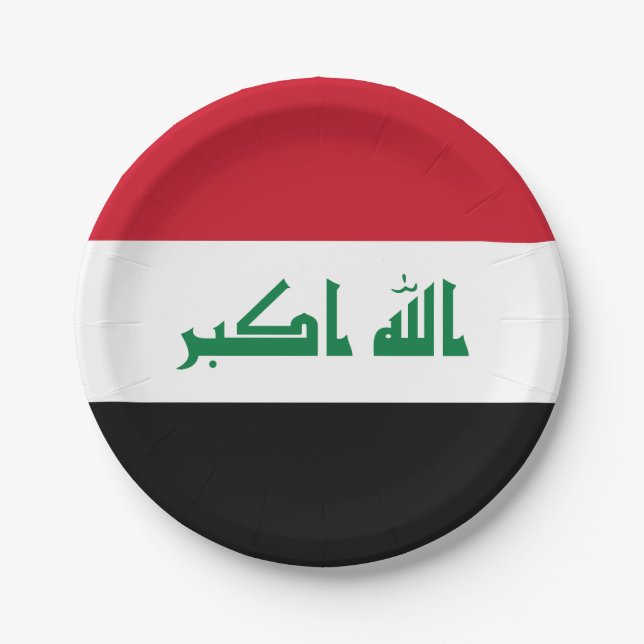 Assiettes En Carton Drapeau Iraq (Devant)